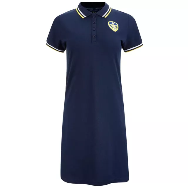 Leeds United Football Polo Shirt Dress Womens 12 Retro Team Crest Top LUP1