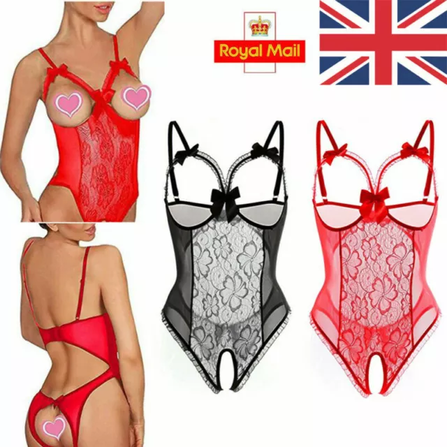 Lady Women Sexy Lingerie Lace Babydoll Open Bra Crotch Body Underwear Nightwear