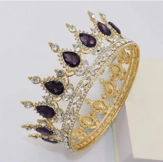 Crystal Tiara Pageants Wedding Bride Rhinestone Crown Queen Bridal Hair Headband