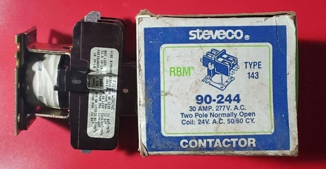 SteveCo 90-244 2 Pole - 30 AMP, 277VAC Coil 120 Definite Purpose Contactor - NEW