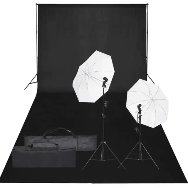 vidaXL Kit d'éclairage studio avec toiles de fond et boîtes à