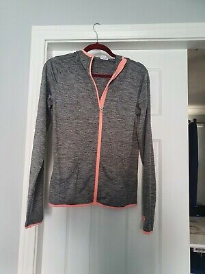 Girls Grey/Coral Sports Jacket Age 12 From H&M Sport Lightweight