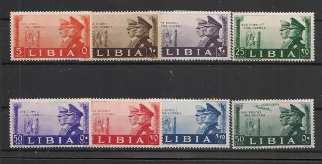 Italy Colonies 1941 Hitler-Mussolini Alliance Set LIBIA Mint Hinged