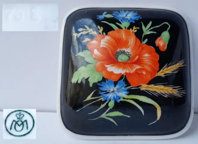 Porcelain Container/Jewelry Box, Metzler & Ortloff, Ilmenau, Flowers, Um 1950