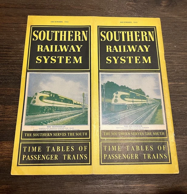 1943 SOUTHERN RAILWAY System Passenger Schedules Time Table Crescent
