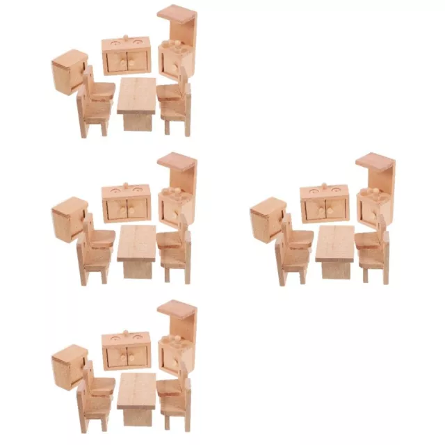 4 Sets of Mini House Furniture Adornment Mini Furniture Toy Doll House