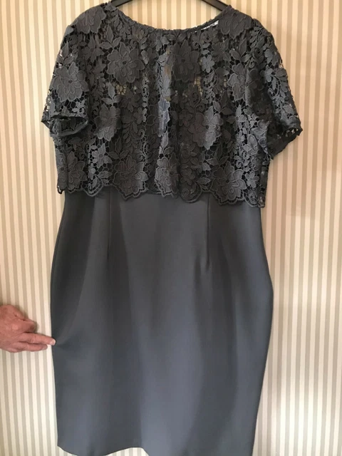 ABITO DESIGNER 'GINA BARCONI' TAGLIA 20 E PIZZO RIMOVIBILE GRIGIO - Splendido su