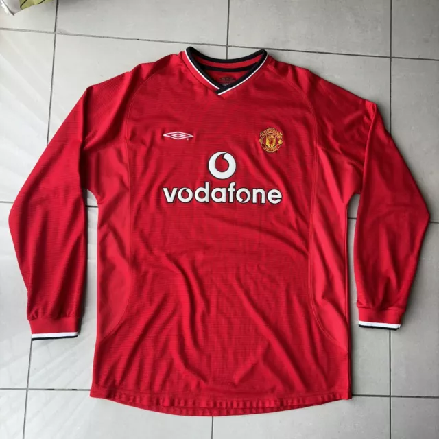 Umbro Manchester United Home Long Sleeve Shirt 2000/02 2001/02 XL Mens