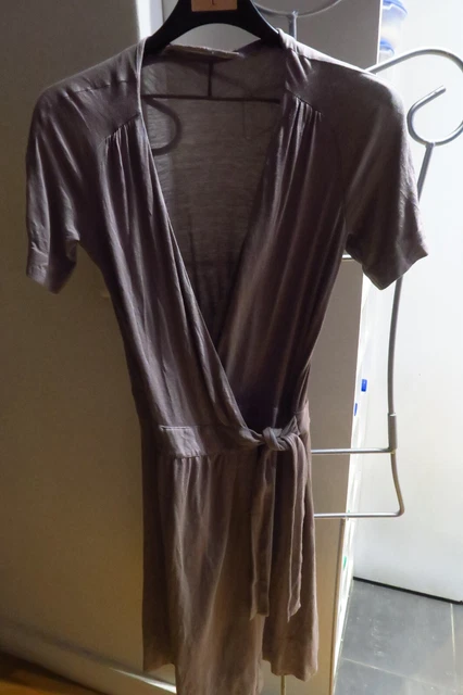 Robe Comptoir Des Cotonniers - Taille 34 - Coton Indien - Style Cache-cœur Bleu Et Blanc - Occasion Très Bon état