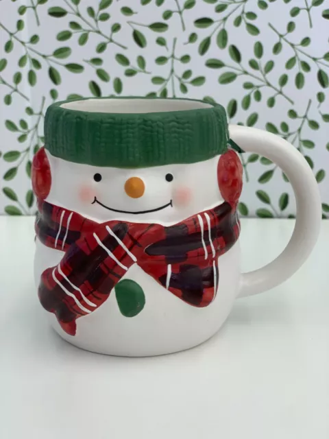 Hallmark Snowman Mug w/Scarf and Earmuffs Holiday Christmas