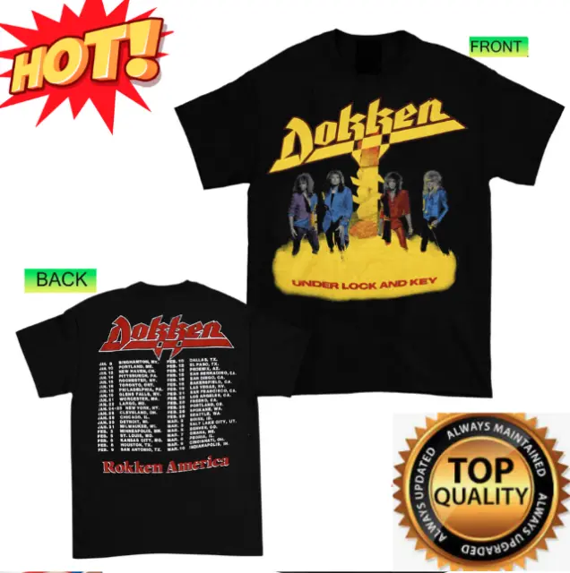 Dokken T-Shirt, Dokken Under Lock And Key Tour 1985 Unisex S-5XL