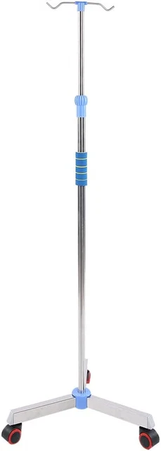 IV Pole with Wheels Stainless Steel IV Stand Poles Portable Infusion Stand I...