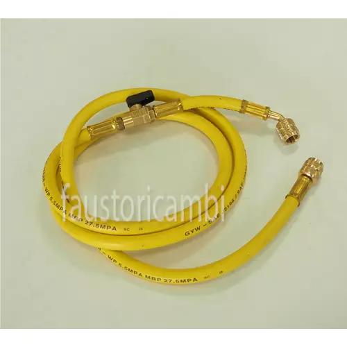 Wigam Flexible Hose 150 Cm Yellow 5/16 Gas R410 + Tap + Depressor