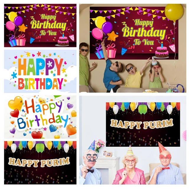 Birthday Holiday Background Cloth Hanging Flag Holiday Party Decoration Banner
