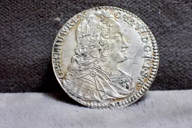 Austria 3 Kreuzer Charles VI Silver Coin 1737 AU