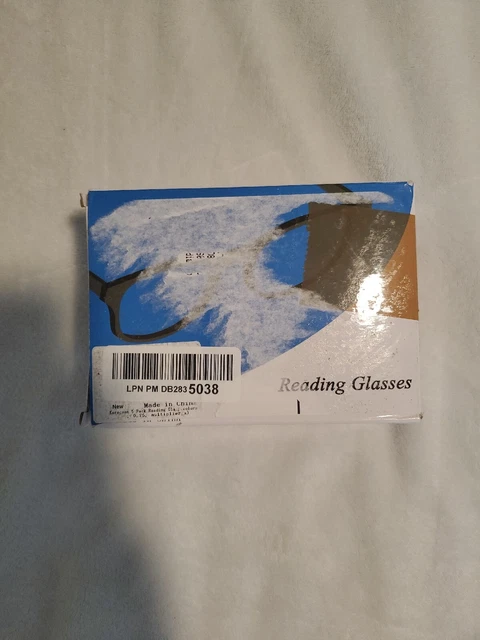 NEW 5x Power Readers Reading Glasses x 0.75 | Black | 5 Pack