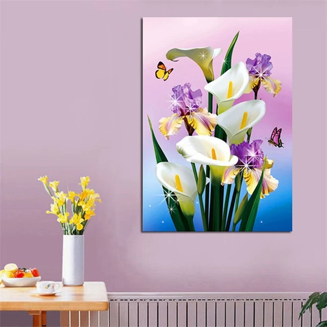 Blume Diamant Malerei Strass Kreuzstich Handwerk Arbeitszimmer 40*30cm Kunst