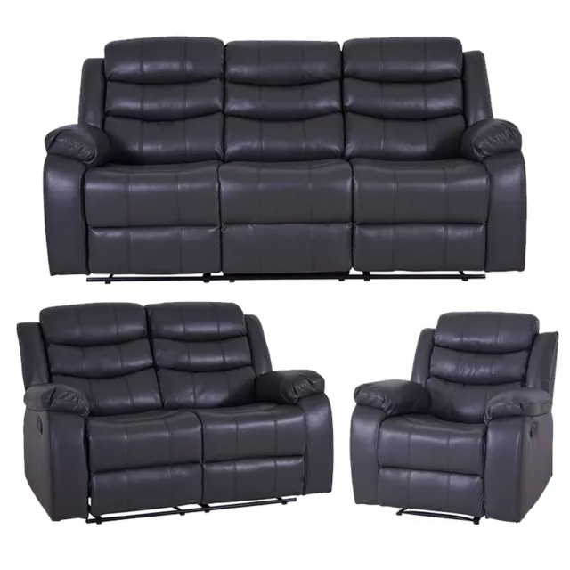 Roma Recliner Sofa Premium Leather Aire Warranty! Suite Sofas Couch Sale 3+2+1