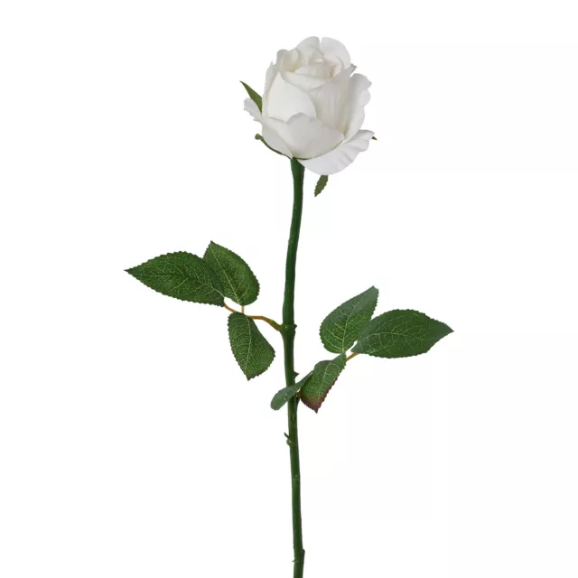 Kunstblume, Seidenblume, ROSE "Real-Touch" ca 59 cm. Rosen 1 Stück. Weiß, WEISS