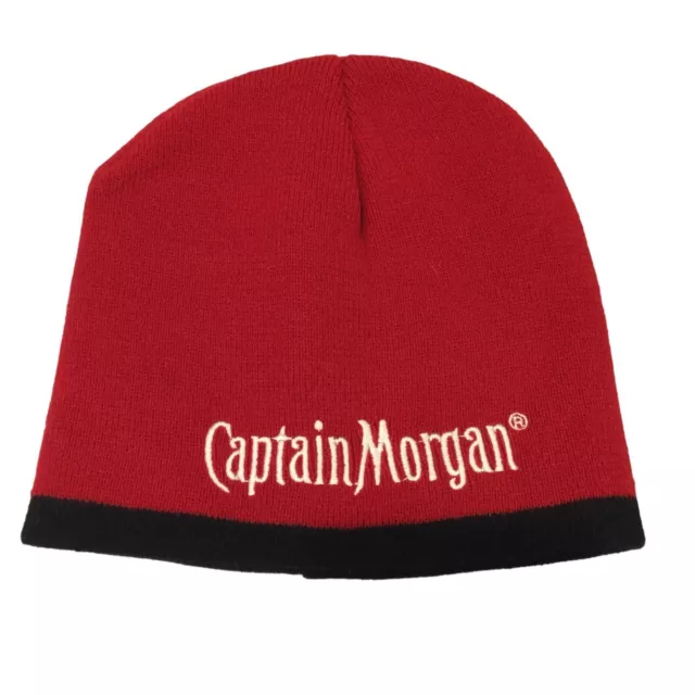 Captain Morgan Red Knit Beanie Embroidered Logo One Size Fits Most