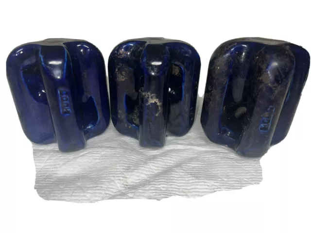 vintage cook cobalt blue insulators. 3 no chips or cracks