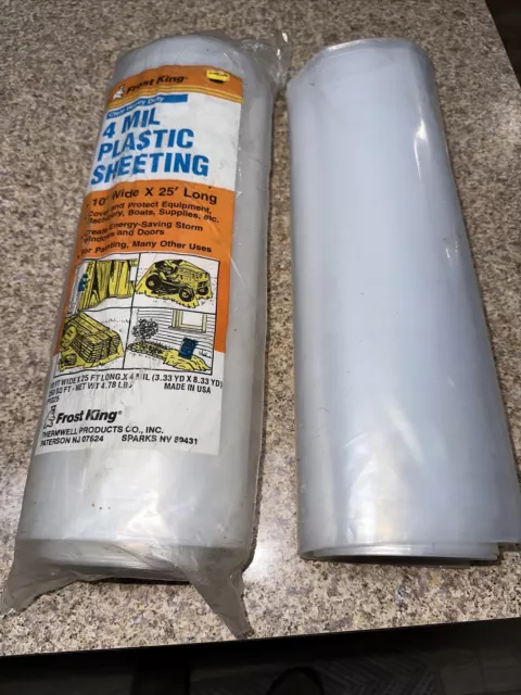 Lot 2 Frost King Clear Plastic Sheeting Roll For Door/Window 4 Mil 10x25' 10x20’