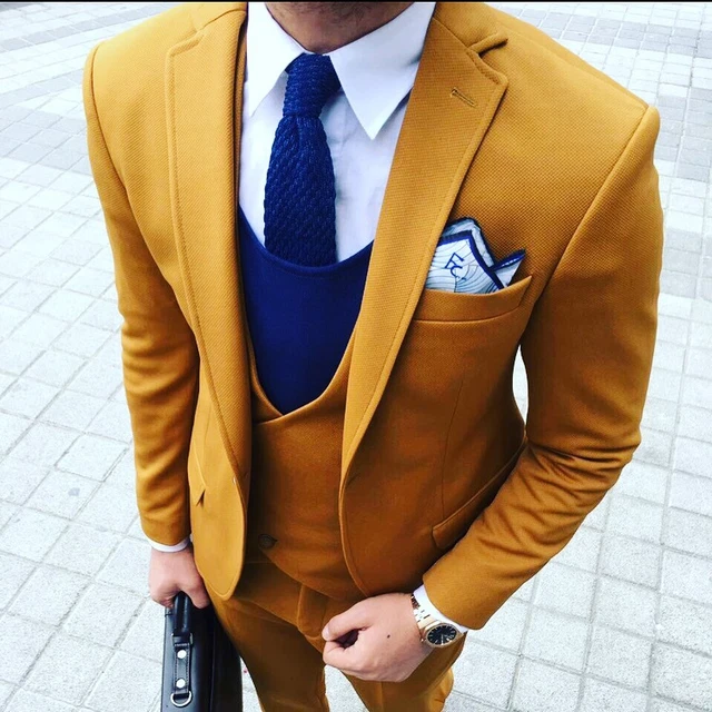 Costume 2 Pièces Pour Homme Marron - Coupe Fine, Sur Mesure, Idéal Mariage Ou Soirée
