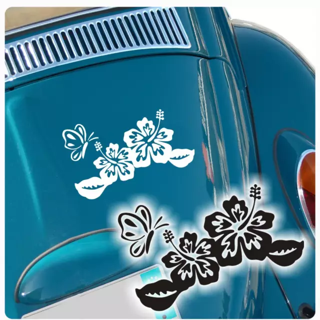 Hibiskus Blumen Schmetterling Autoaufkleber Auto Aufkleber Motorhaube  A867-S