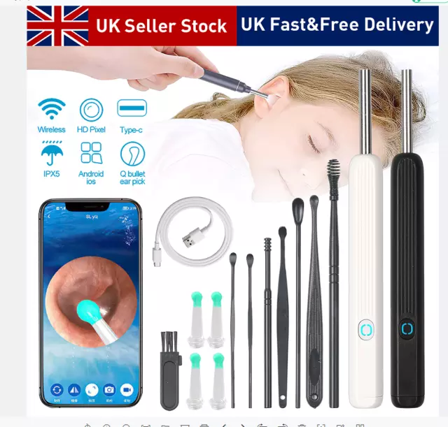 Wireless Ear Wax Remover Camera HD Ear Endoscope Spoon Pick Cleaning Tools Kit