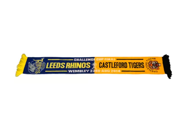 Leeds Rhinos V Castleford Tigers Rugby Scarf - Cup Final 2014