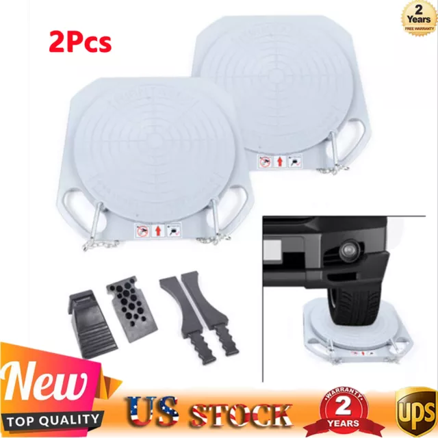 2 x Car Wheel Front End Alignment Turn Plates Alignment Turntable Plate Tool