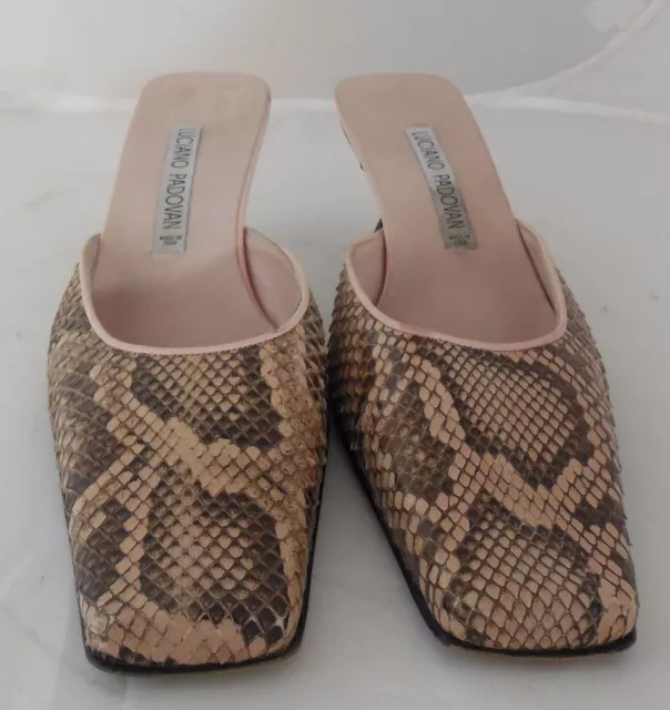 Luciano Padovan Women's Snake Skin Print High Heel 3" Size 36 1/2 EURO US 6 1/2