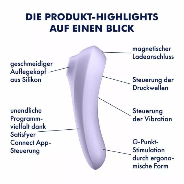 Satisfyer 'Dual Pleasure Connect App' Druckwellenvibrator mit App (18cm)