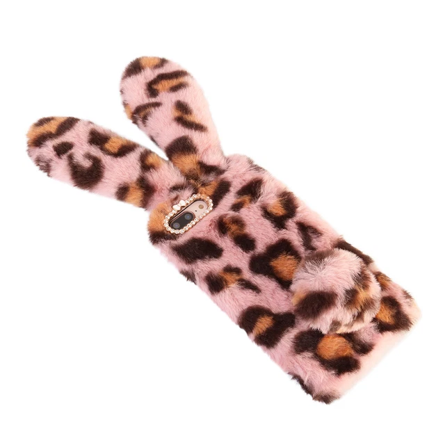 Peluche Lapin Téléphone Cas De Mode Strass Hiver Garder Chaud 10