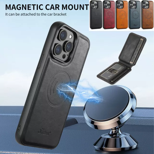 For iPhone 15 14 13 12 Pro Max Magnetic Phone Case with Detachable Card Wallet