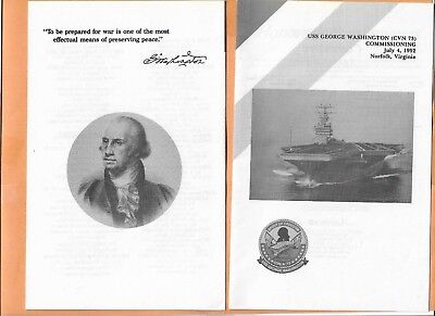 U.s.s. George Washington (Cvn 73) Commissioning Jul 4,1992 Va   Pamphlet 8 Pages