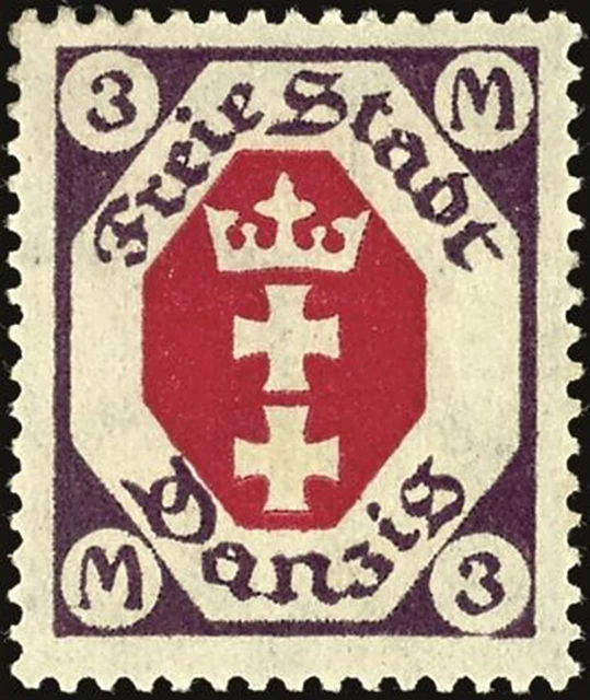26298) Danzig Mi.-Nr. 86 X ungebraucht Staatswappen stehenden Wz. Mi. 100.-