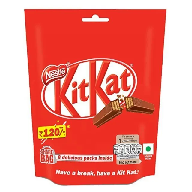 Nestle KitKat Barre de gaufrettes à 2 doigts, sac à partager (7 paquets de...