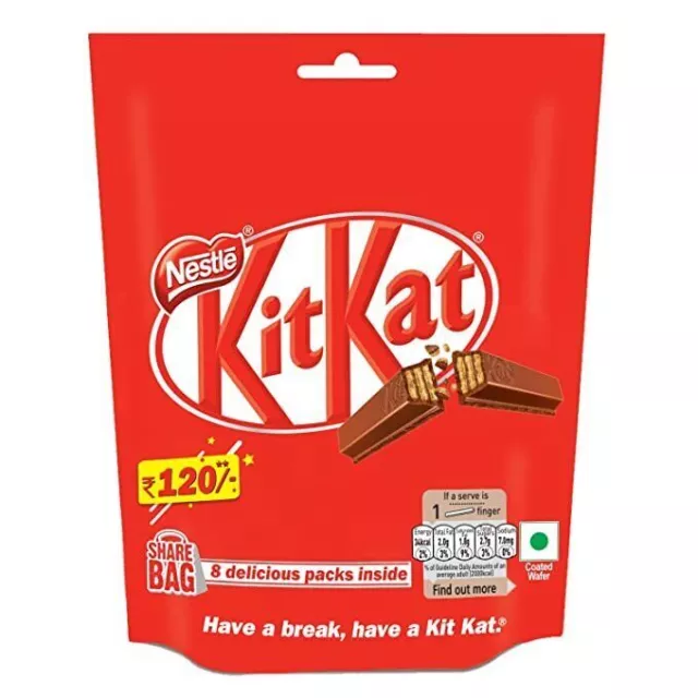 Nestle KitKat Barre de gaufrettes à 2 doigts, sac à partager (7 paquets de...