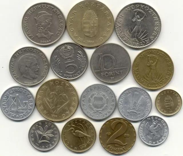 Lot sympa 16 pièces de monnaies différentes money coins HONGRIE HUNGARY MAGYAR