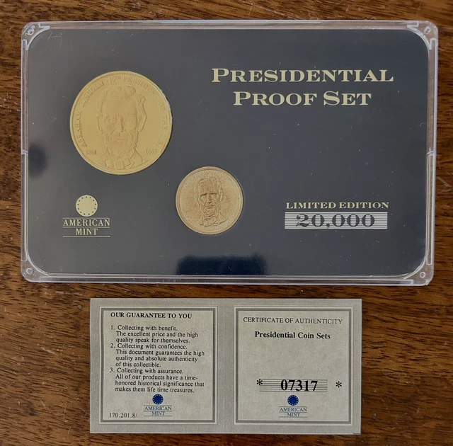 ABRAHAM LINCOLN Presidential Proof Set Limited Edition American Mint COA 7317