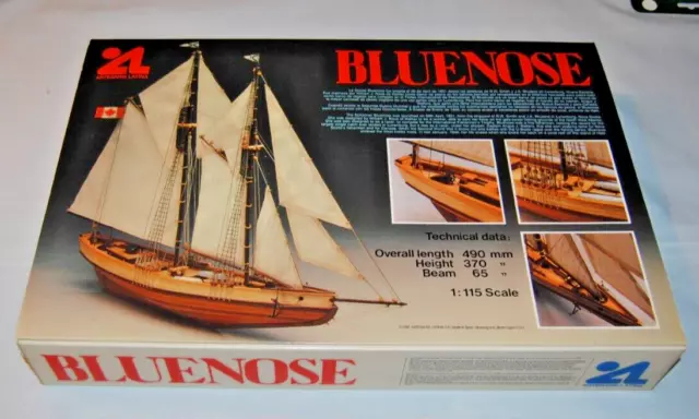 Circa 1988, Artesania, BLUENOSE, 1:115 Scale, Wooden Model, Started, Spain
