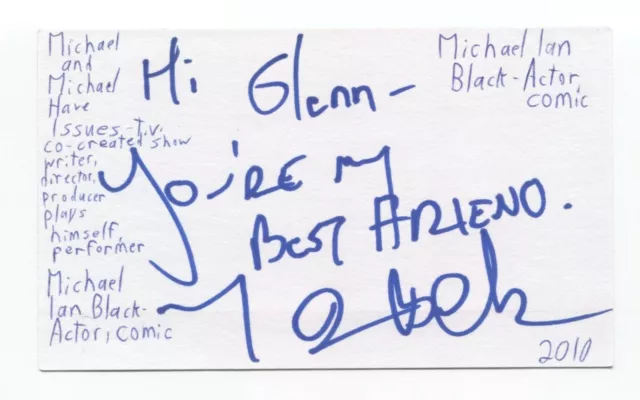 Michael Ian Black Signed 3x5 Index Card Autographed Signature Actor Comedian