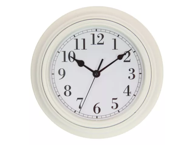 23cm Clock Cream Simple & Small Easy Hang Office or Home Wall Art