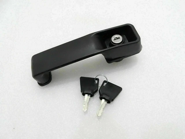 Fits For JCB 3DX 3CX BLACK PLASTIC DOOR LOCK HANDLE WITH 2 KEYS