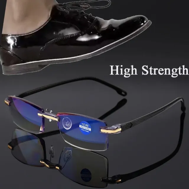 Gafas Lectura Alta Resistencia Antiluz Azul Portátiles Sin Montura Bifocal TR90