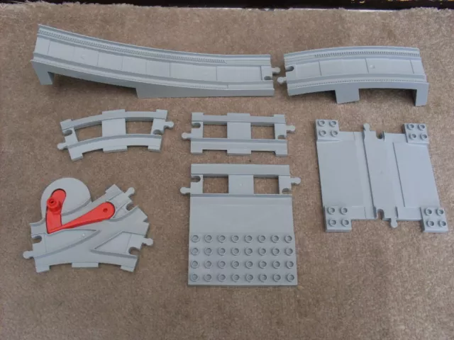 Duplo Train Track Selection Of Light Grey Track