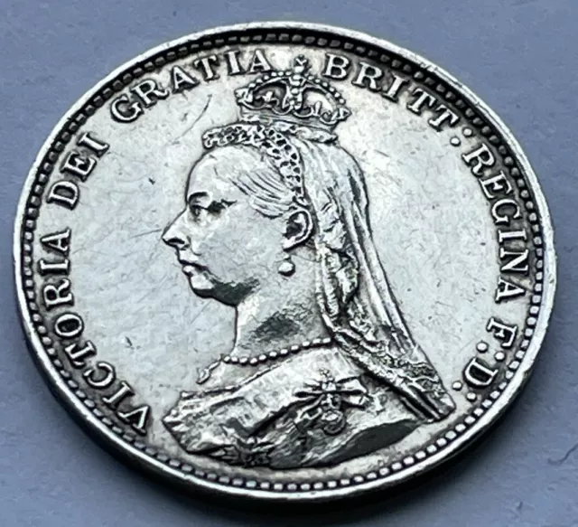 1887 Victoria Jubilee Head Threepence 0.925 Silver Coin