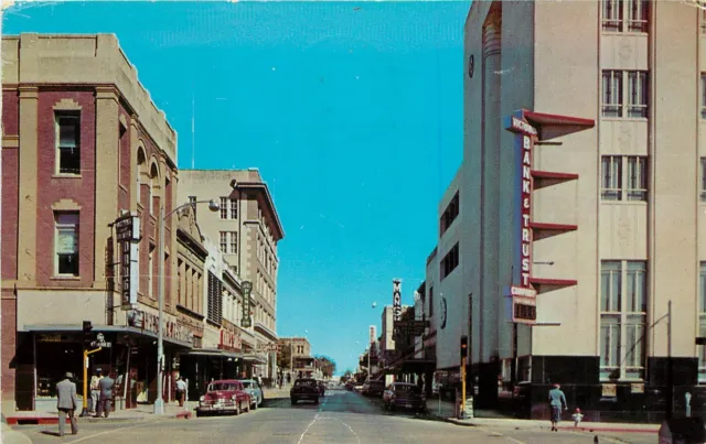 1950s Postcard; Victoria TX South Main Street Scene Business Signs, Posted