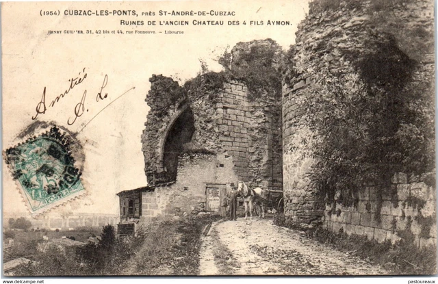 33 CUBZAC LES PONTS - Ruines de l'ancien CHATEAU PAST/1702